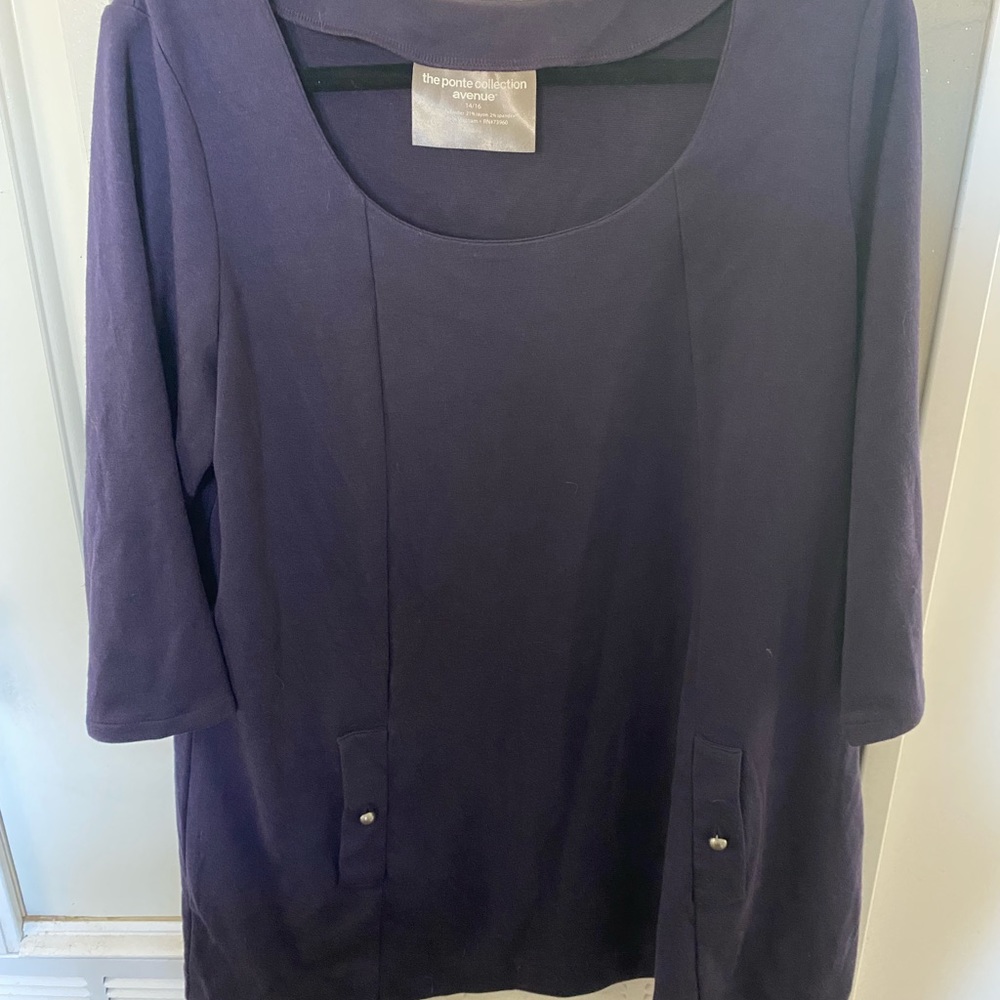 Womens Size 14/16 Avenue Tunic Top Deep Purple